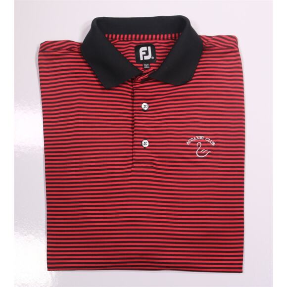 Footjoy Titleist Acoaxet Club Red Striped Golf Polo Shirt Men's Medium - Picture 1 of 9